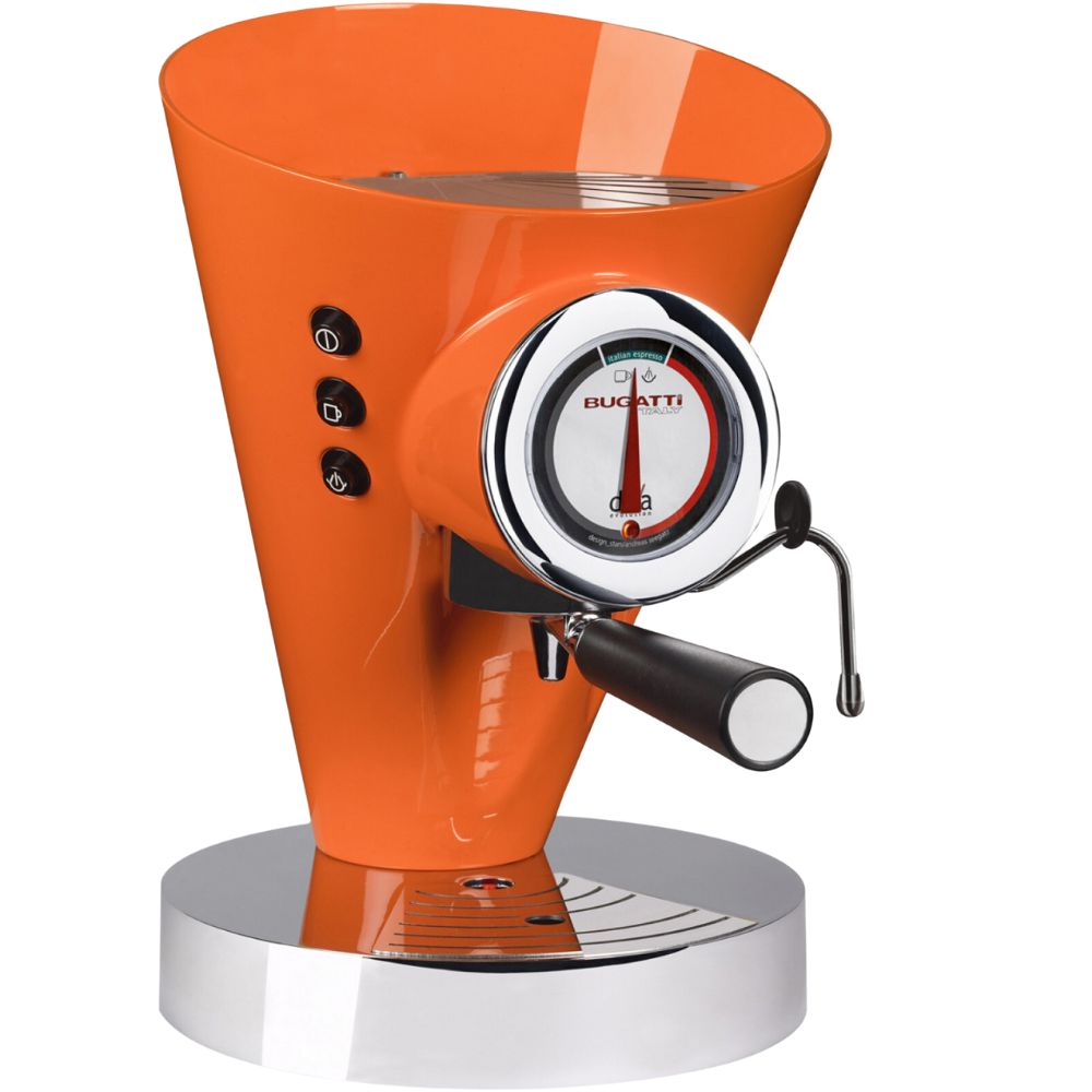 Pákový kávovar DIVA EVOLUTION 0,8 l, oranžová, nerezová ocel, Bugatti