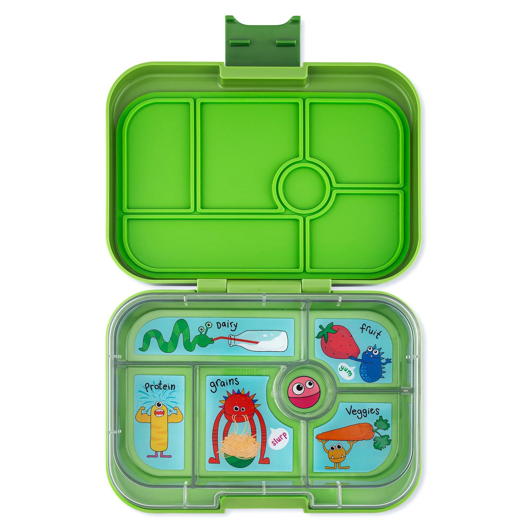 Bento box ORIGINAL 6 zelená / příšerky, 625 ml, Yumbox