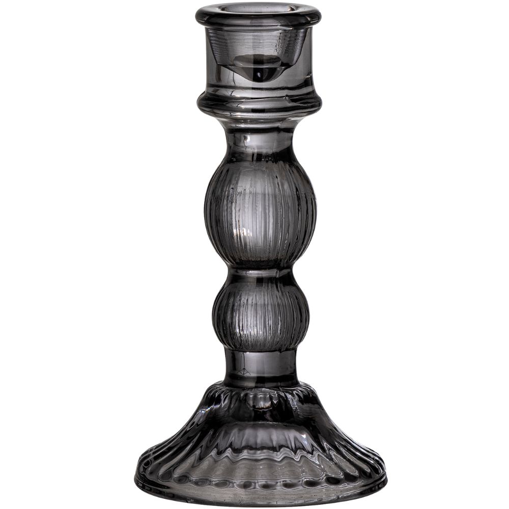 Stojan na svíčku LITUS 15 cm, černá, sklo, Bloomingville