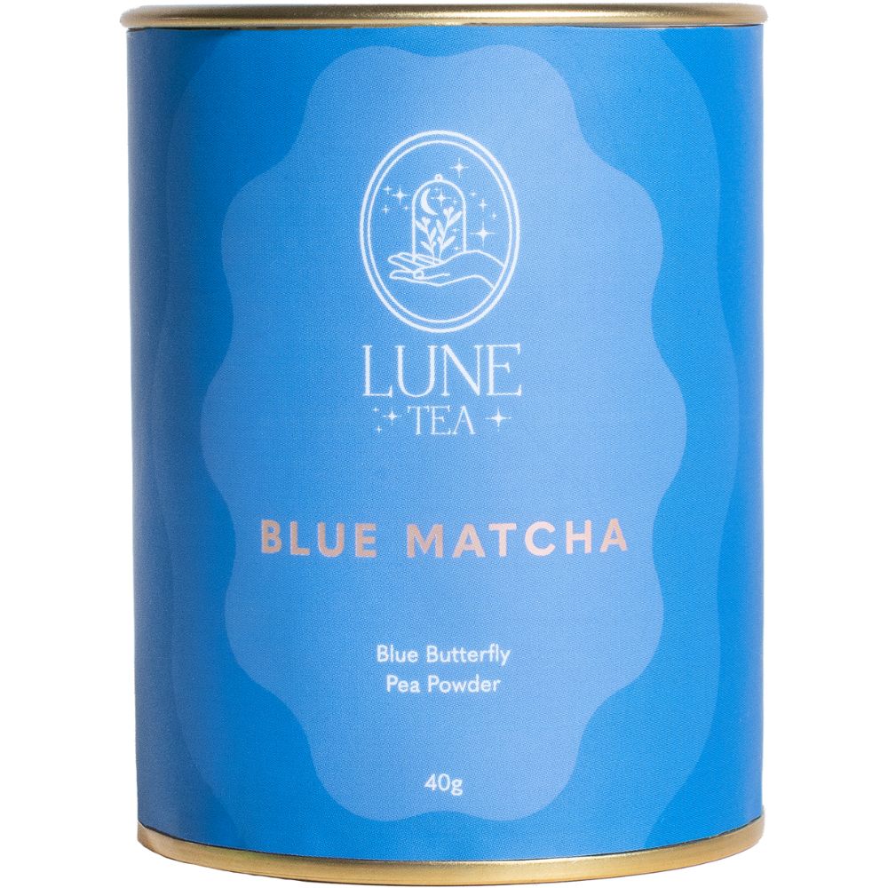 Zelený čaj BLUE MATCHA, 40 g plechovka, Lune Tea