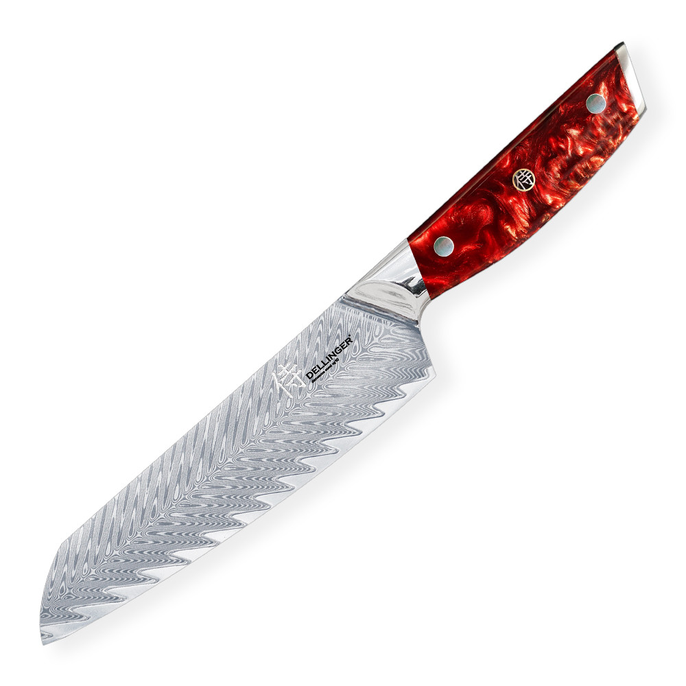 Santoku nůž RESIN FUTURE 17 cm, červená, Dellinger