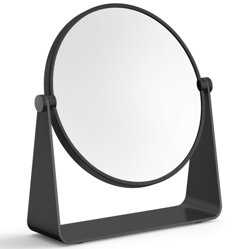 Kosmetické zrcadlo TARVIS 18 cm, černá, nerezová ocel, Zack