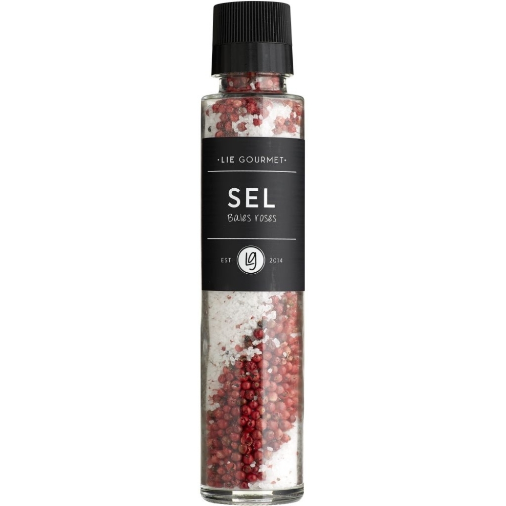 Sůl s růžovým pepřem 215 g, s mlýnkem, Lie Gourmet