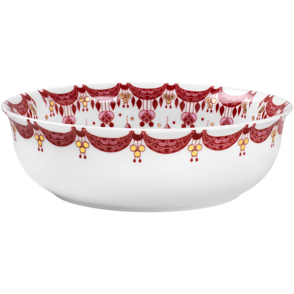 Servírovací mísa GUIRLANDE 24 cm, červená, porcelán, Bjørn Wiinblad