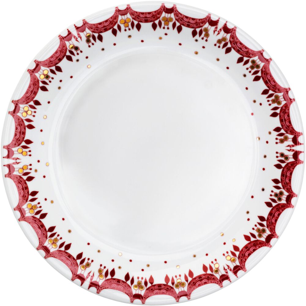 Jídelní talíř GUIRLANDE 28 cm, červená, porcelán, Bjørn Wiinblad