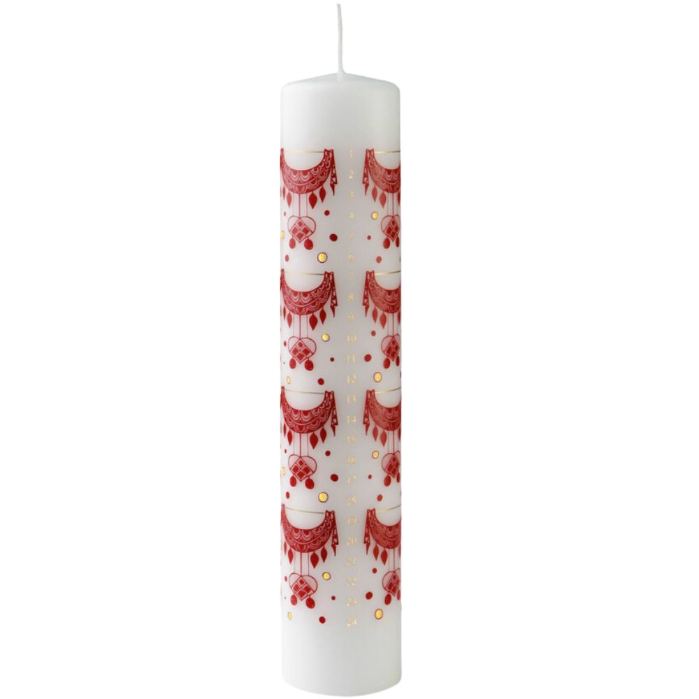 Sloupová svíčka GUIRLANDE 25 cm, červená, Bjørn Wiinblad