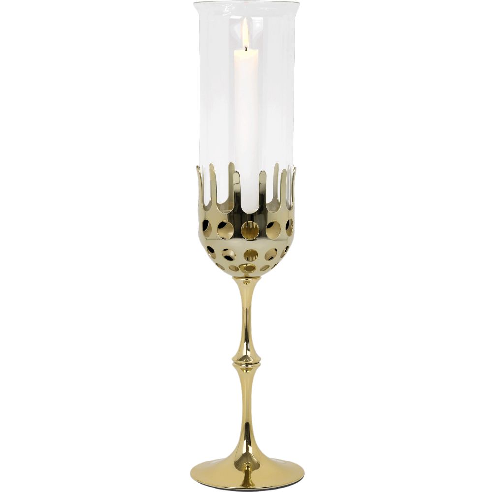 Svícen na kónickou svíčku HURRICANE 46 cm, mosaz, Bjørn Wiinblad