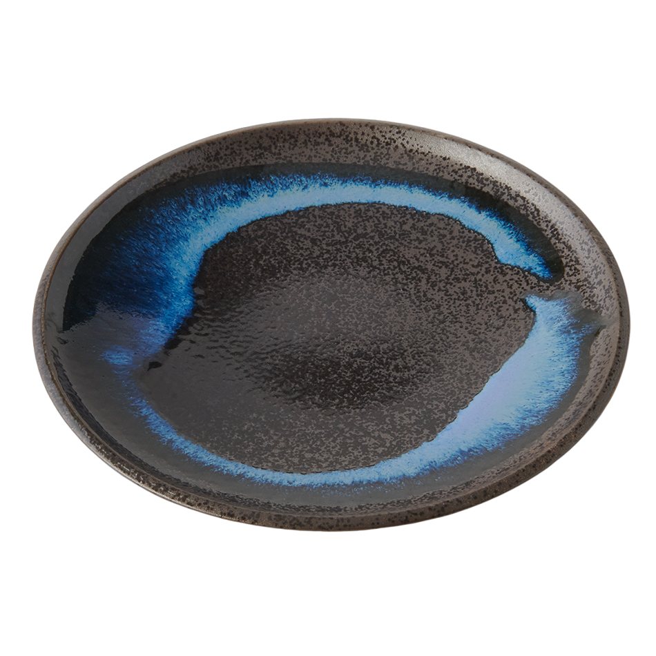 Talíř na tapas BLUE BLUR 17 cm, modrá, keramika, MIJ