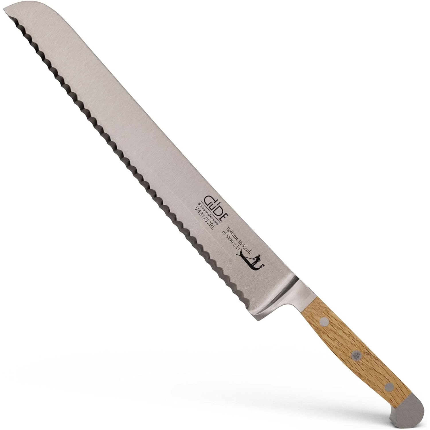 Nůž na chleba ALPHA BRICOLE DI VENEZIA 32 cm, hnědá, Güde