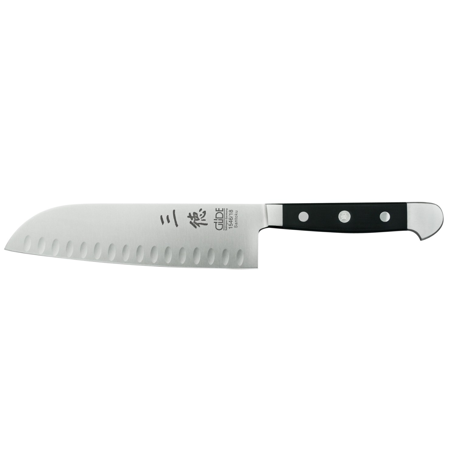 Santoku nůž ALPHA POM 18 cm, černá, Güde