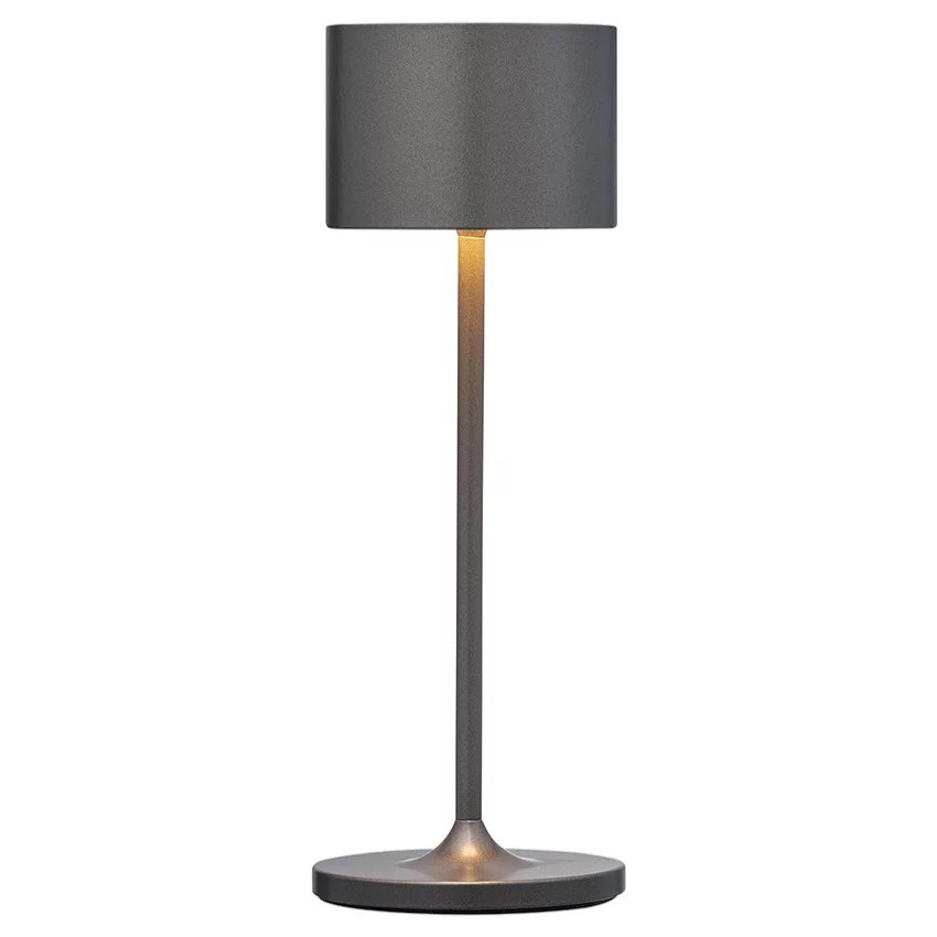 Přenosná stolní lampa FAROL MINI 19,5 cm, LED, gunmetal, hliník, Blomus