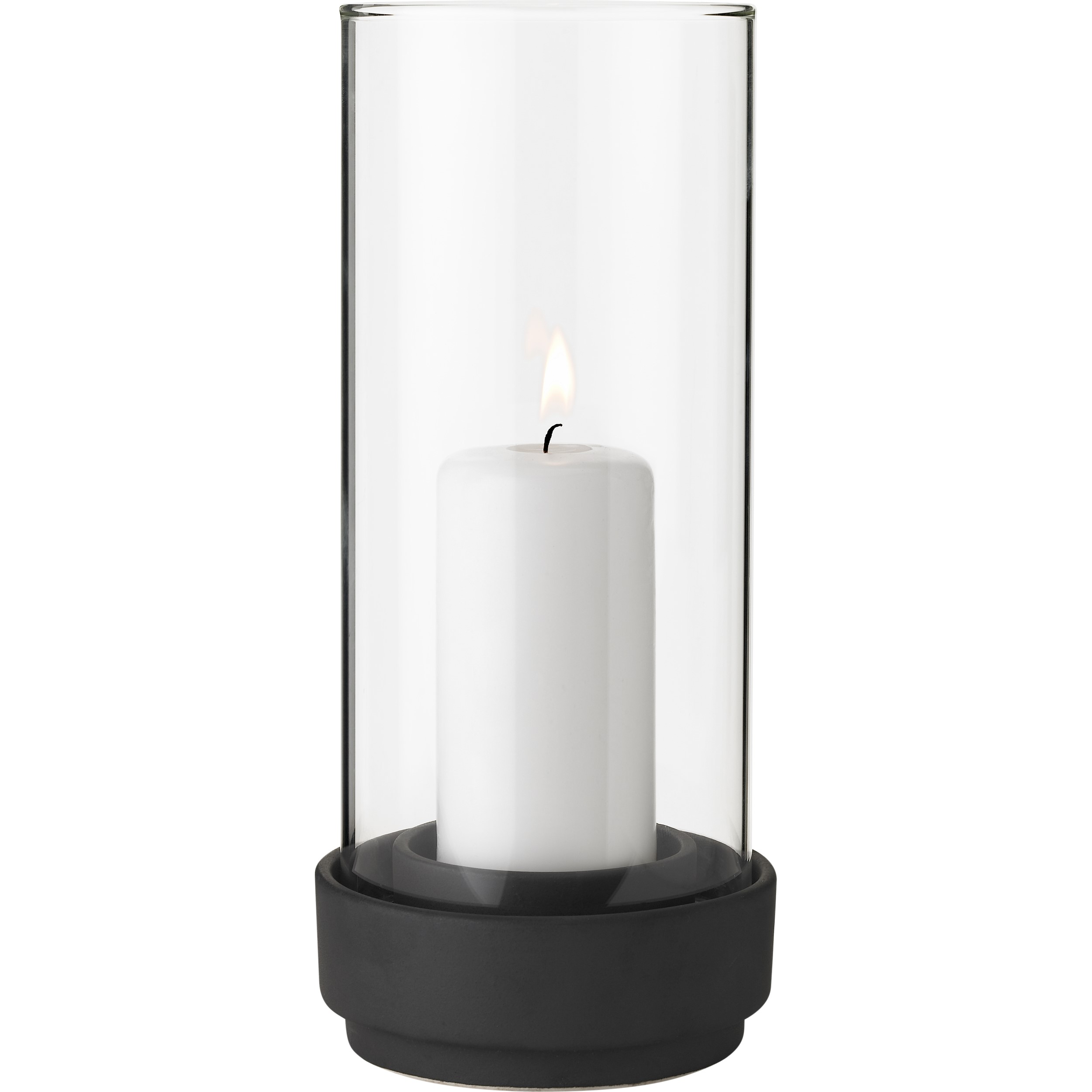Svícen na kónickou svíčku HURRICANE 24 cm, černá, kamenina, Stelton