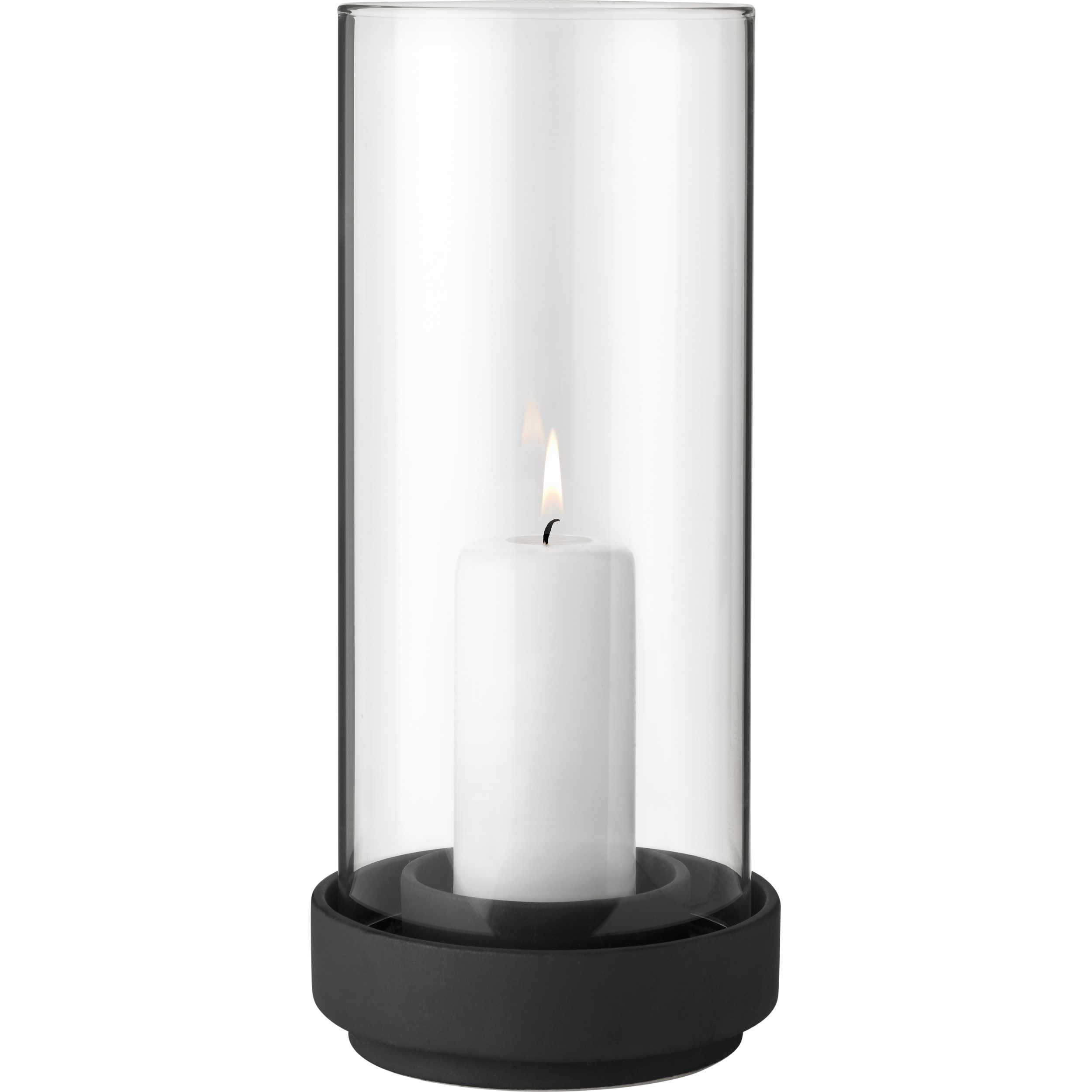 Svícen na kónickou svíčku HURRICANE 28 cm, černá, kamenina, Stelton