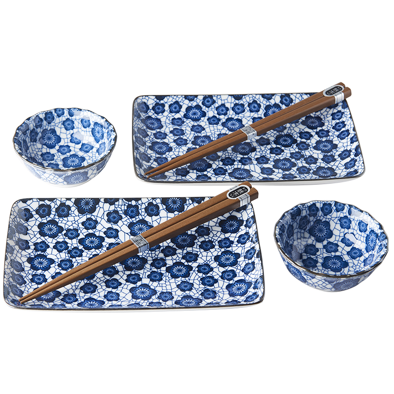 Sushi set Blue Plum Design 6 ks MIJ