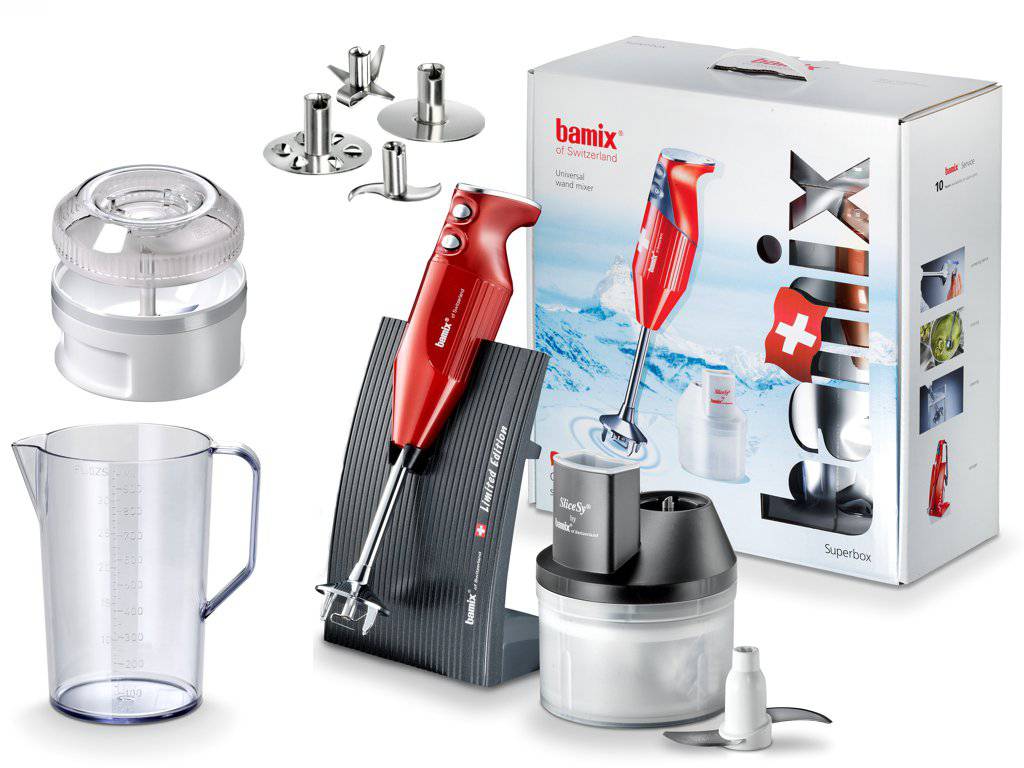 Bamix Tyčový mixér Swissline - SuperBox, červená metalíza, 200 W Bamix