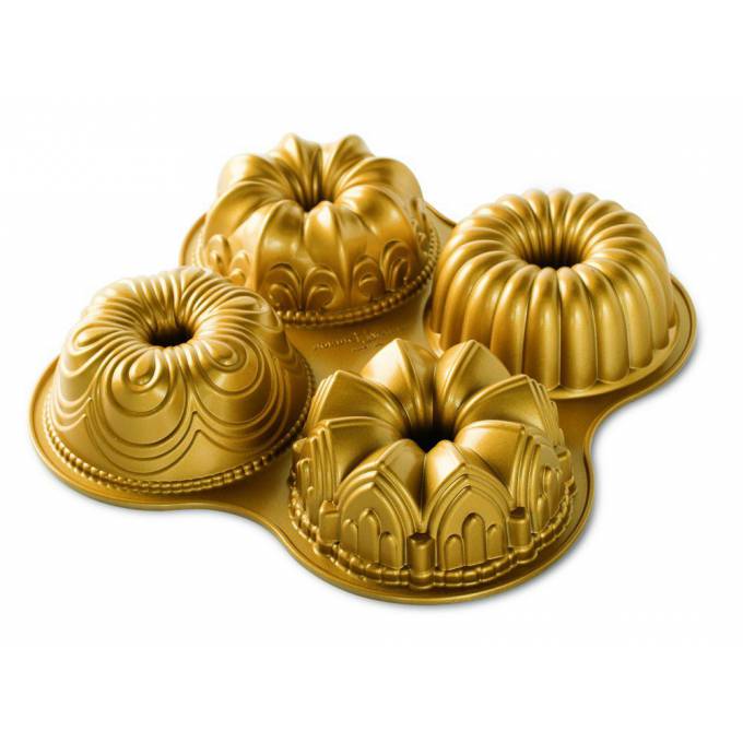Forma na 4 malé bábovky Quartet Bundt® zlatá Nordic Ware