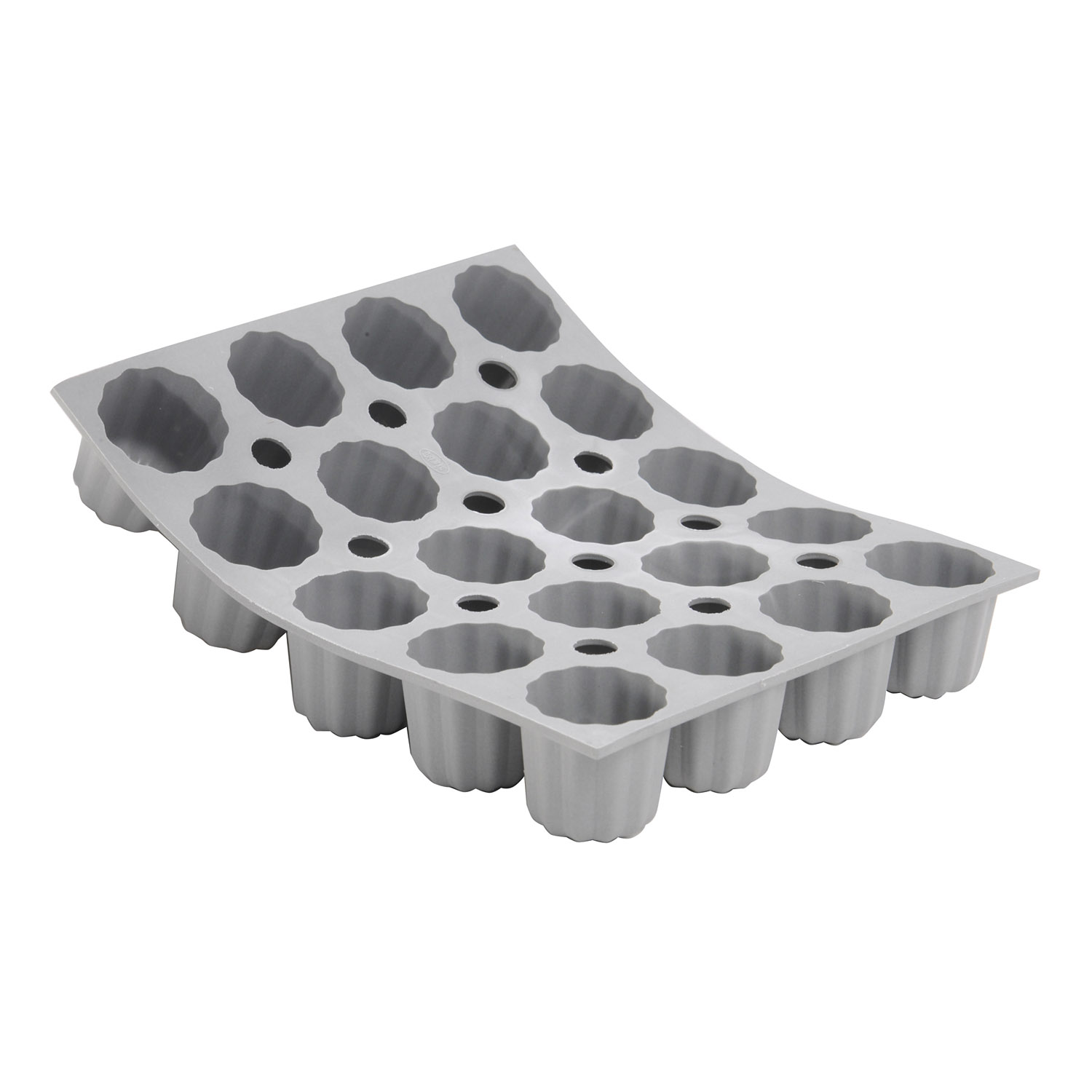 Profi silikonová forma na 20 mini báboviček canelé O 3,5 cm Elastomoule® de Buyer