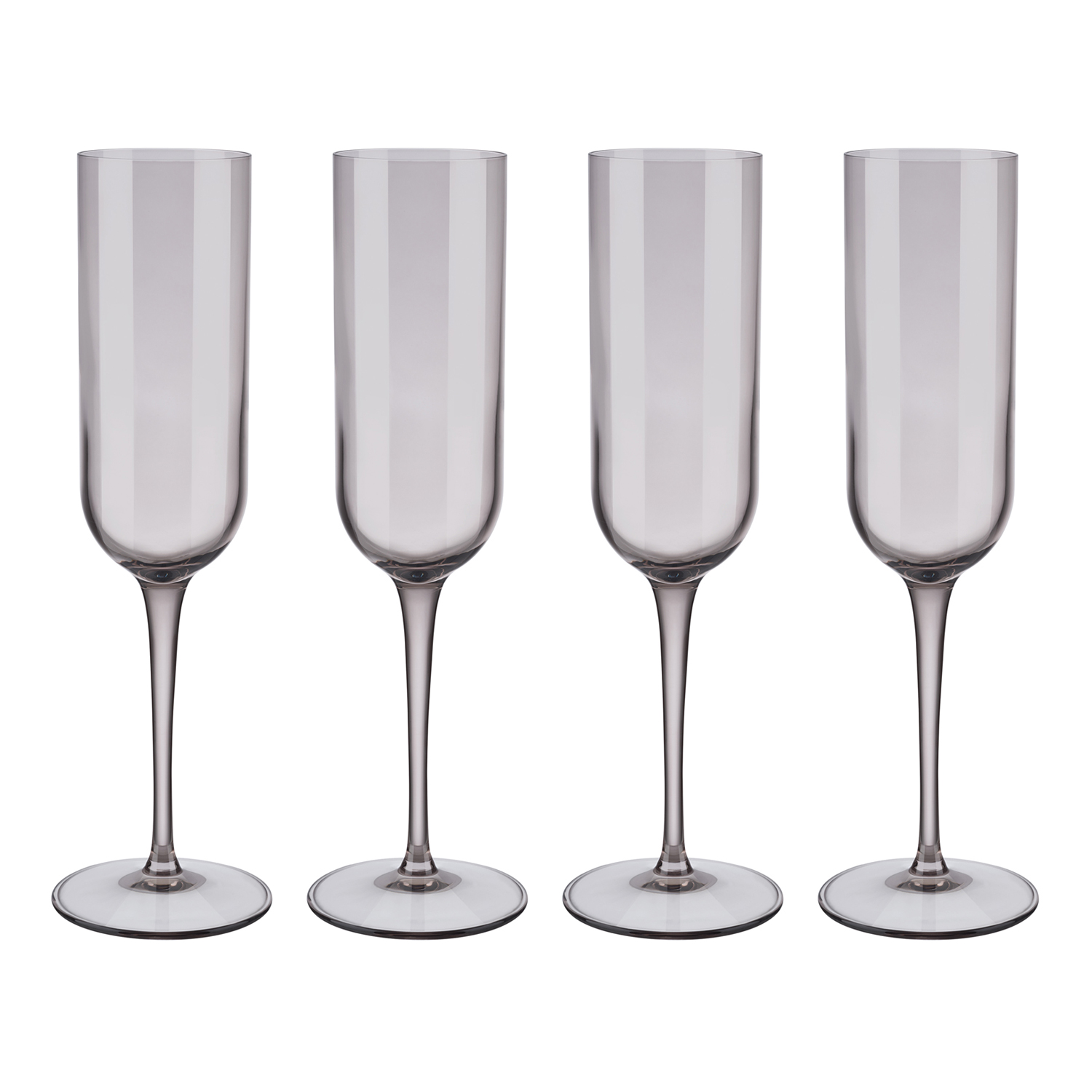 Set 4 sklenic flétna na šampaňské FUUM hnědé sklo Blomus
