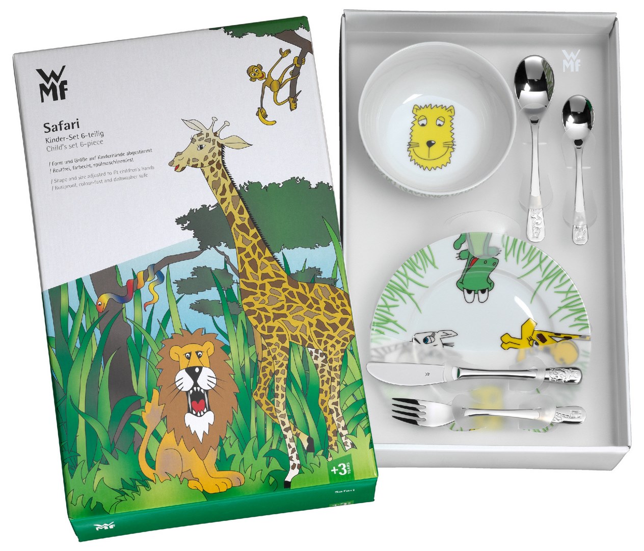 WMF Dětské nádobí Safari, dětská jídelní sada 6 ks, s příborem