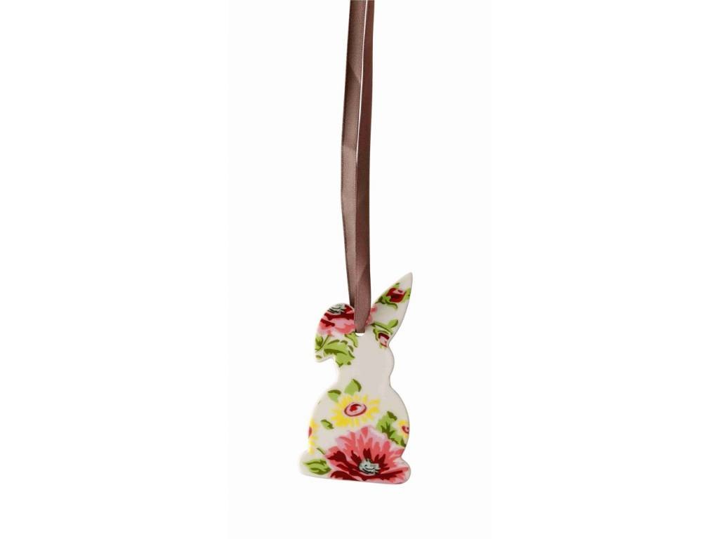 Ozdoba Velikonoční zajíček Springtime Flowers Rosenthal 8,5x4,5 cm