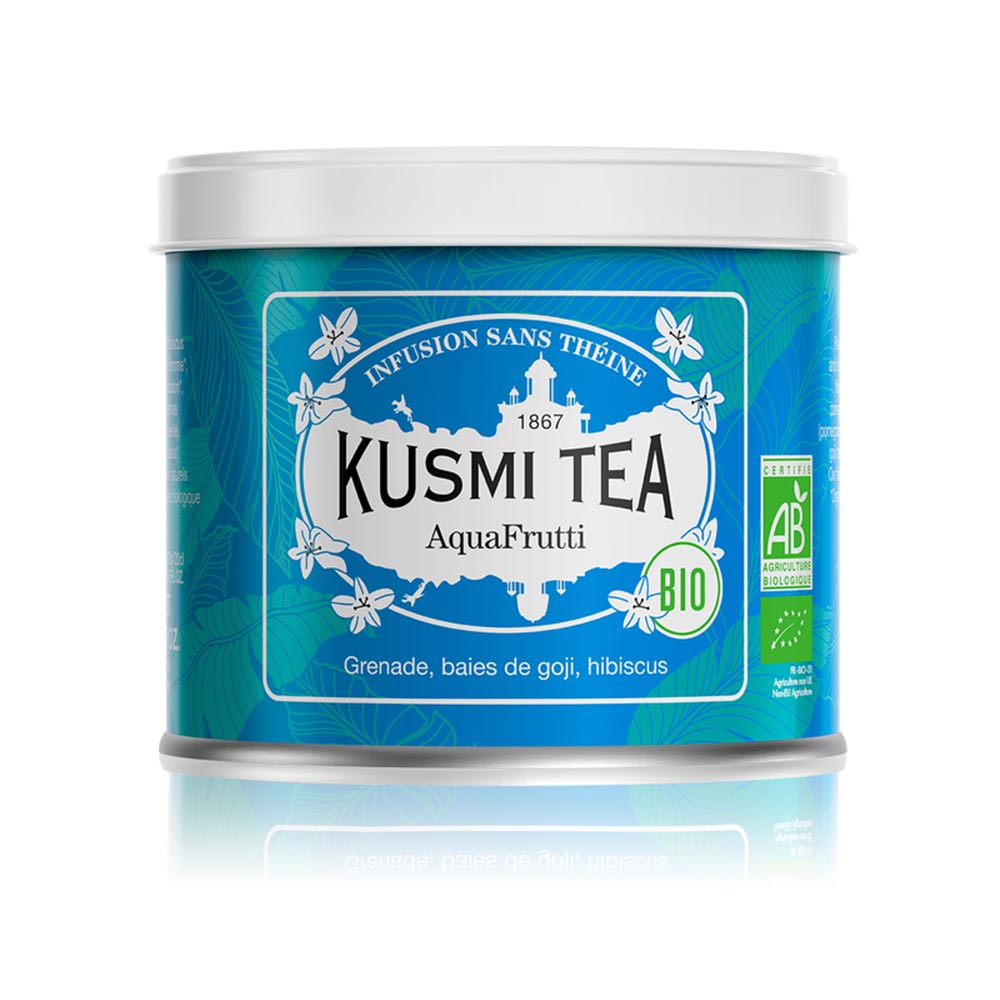 Bio organický čaj AquaFrutti Kusmi Tea plechovka 100 g
