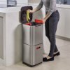 kosz do segregacji smieci ze stali nierdzewnej joseph joseph inteligent waste totem compact srebrny 40 l 5