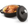 Litinový hrnec s poklicí LT1210 Iron Lamart oválný černá 35,5 cm 3,6 l