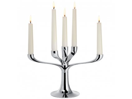 Svietnik na konickú sviečku CANDELABRA 30 cm, strieborná, Philippi