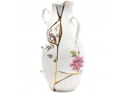 Váza KINTSUGI 32 cm, biela, Seletti