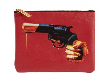 Kozmetická taška TOILETPAPER REVOLVER 21 x 15,5 cm červená, Seletti