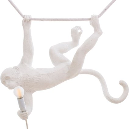 Závesná lampa MONKEY SWING 59 cm, biela, Seletti