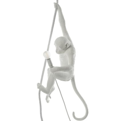 Závesná lampa MONKEY WITH ROPE 76,5 cm, biela, Seletti