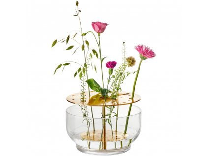 Váza IKEBANA 24 cm, zlato, sklo, Fritz Hansen