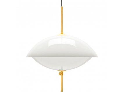 Závesná lampa CLAM 55 cm, biela/mosadz, Fritz Hansen
