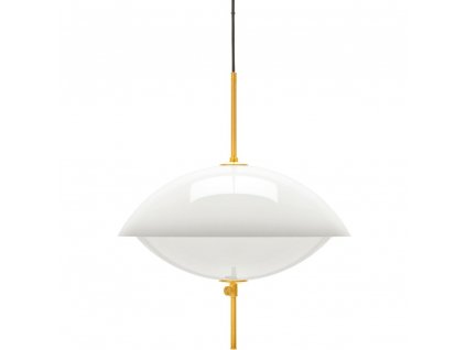 Závesná lampa CLAM 44 cm, biela/mosadz, Fritz Hansen
