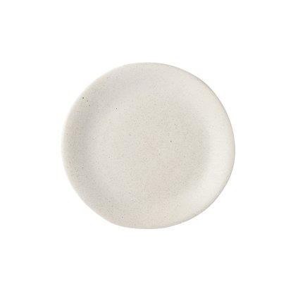 Plytký tanier s nepravidelným okrajom 25 cm biely MIJ
