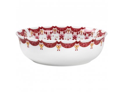 Servírovacia miska GUIRLANDE 24 cm, červená, porcelán, Bjørn Wiinblad