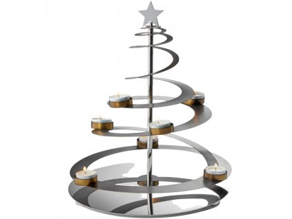 Vianočný stromček SANTA CRUZ 37 cm, strieborný, nerezová oceľ, Philippi