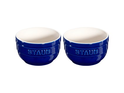 Ramekin 9 cm, sada 2 kusov, modrá farba, keramika, Staub