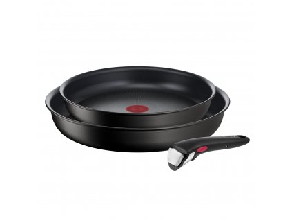 Sada panvíc INGENIO ECO RESIST L3979102, sada 3 ks, čierna, hliník, Tefal