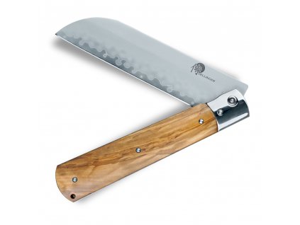 Vreckový nôž SANTOKU OLIVE GUILLOTINE 14 cm, hnedý, Dellinger