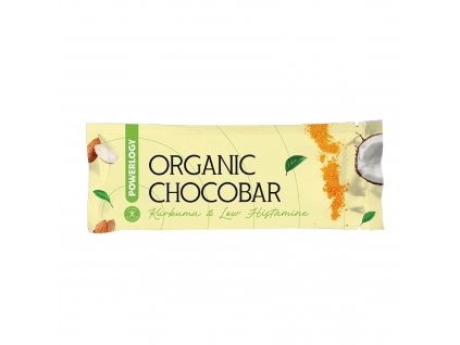 Organická čokoládová tyčinka 50 g, kurkuma, Powerlogy