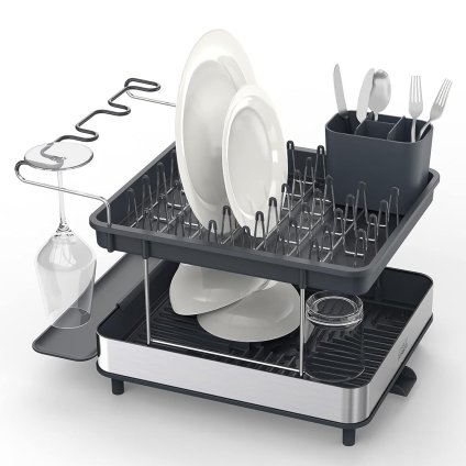 Odkapávač na riad EXCEL STEEL 851647 sivý, plastový, Joseph Joseph