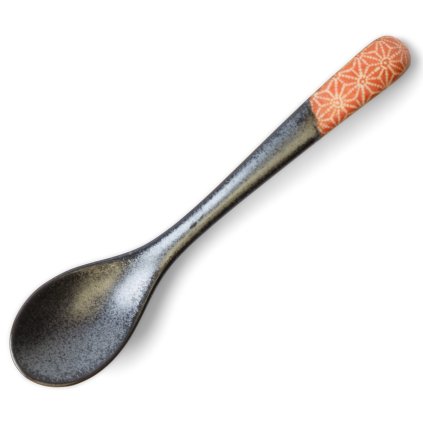 214066 jidelni lzice asanoha 12 5 cm oranzova keramika mij