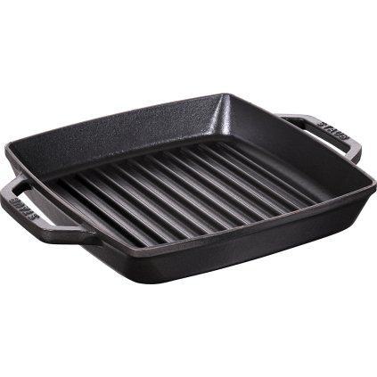 Liatinová grilovacia panvica Staub štvorcová čierna 23 cm