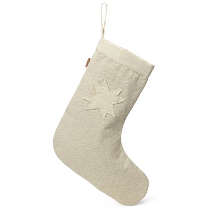Vianočná ponožka VELA 50 cm, biela, bavlna, ferm LIVING