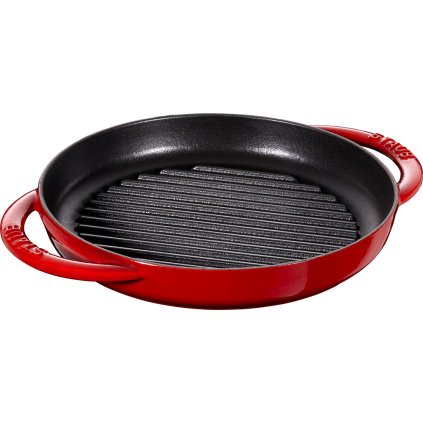 Liatinová grilovacia panvica Staub okrúhla višňová 30 cm