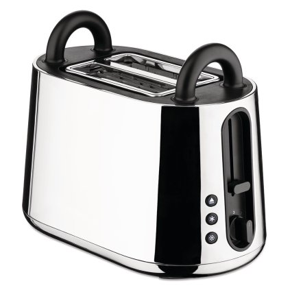 Hriankovač TORU 32 cm, strieborná / čierna, nerezová oceľ, Alessi