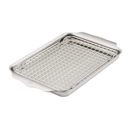 225597 plech na peceni ovenbond 30 x 22 cm s chladici mrizkou stribrna nerezova ocel hestan
