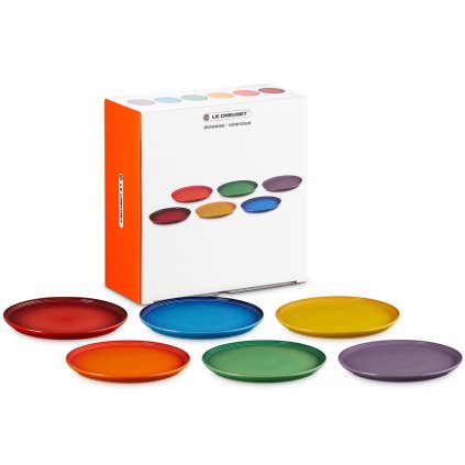 225072 jidelni talir coupe 27 cm sada 6 ks rainbow kamenina le creuset